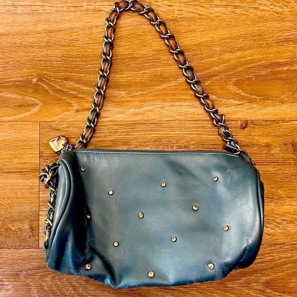 VINTAGE Bueno Blue and Silver Handbag/Purse with Rhinestones. - Picture 1 of 7